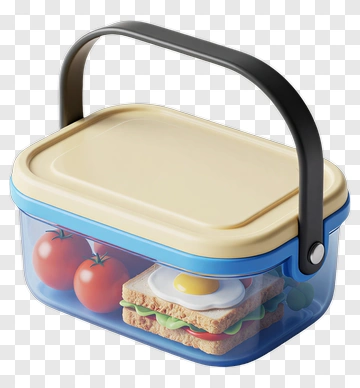 Lunch Box With Sandwich And Tomatoes PNG