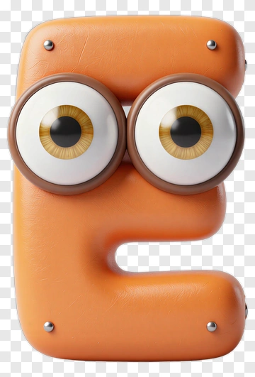 Cartoon Letter E With Eyes PNG