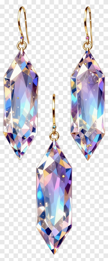 Colorful Crystal Earrings PNG
