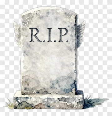 Watercolor Tombstone With R.i.p. Inscription PNG