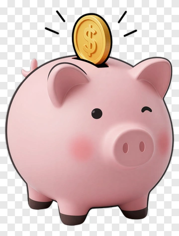 Cartoon Piggy Bank With A Coin PNG
