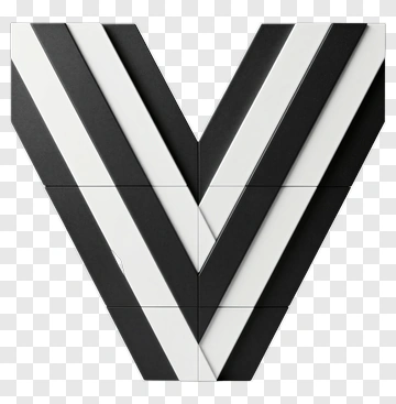 Geometric V Shape In Black And White PNG