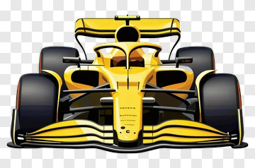 Yellow Formula One Racing Car PNG