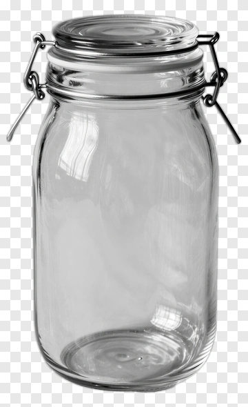 Glass Jar With Metal Lid PNG