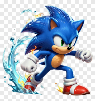Sonic The Hedgehog Running With Water Splash PNG