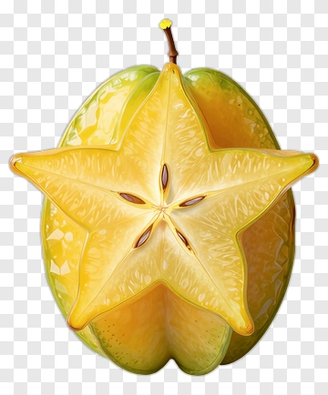 Sliced Star Fruit PNG