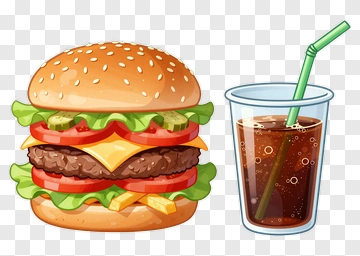 Burger And Soda PNG