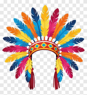 Colorful Feather Headdress PNG