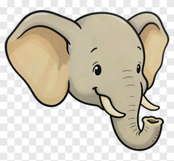 Cartoon Elephant Head PNG
