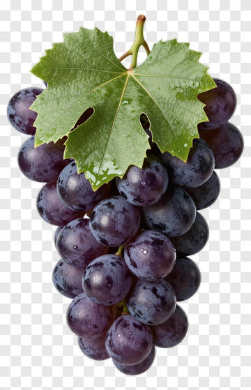 Fresh Grapes With Green Leaf PNG