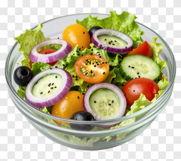 Fresh Vegetable Salad In A Clear Bowl PNG