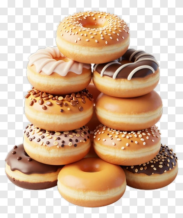 Stack Of Colorful Donuts PNG