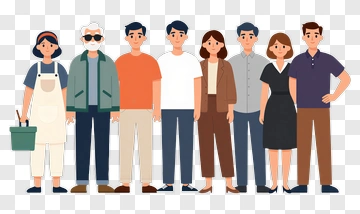 Diverse Group Of People Standing Together PNG