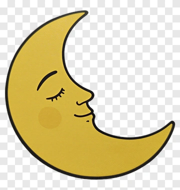 Cartoon Moon With A Smiling Face PNG