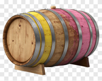 Colorful Wooden Barrel PNG