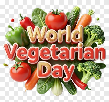 World Vegetarian Day With Fresh Vegetables PNG