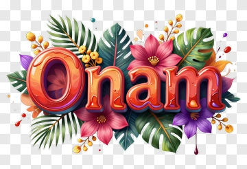 Colorful Onam Celebration Design PNG