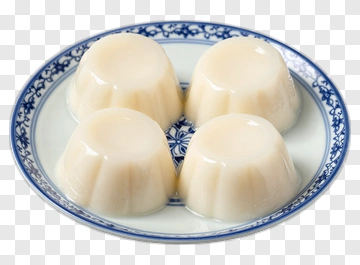 Plate Of Four Panna Cotta Desserts PNG