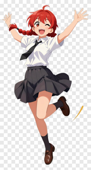 Happy Schoolgirl Jumping With Joy PNG