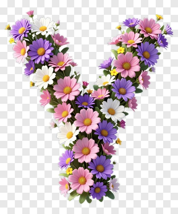 Floral Letter Y PNG