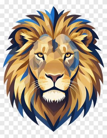 Geometric Lion Head Illustration PNG