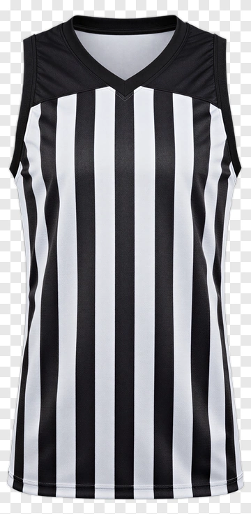 Black And White Striped Referee Jersey PNG