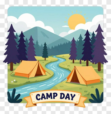 Camp Day In A Scenic Landscape PNG