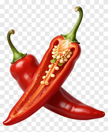 Red Chili Pepper Halved PNG
