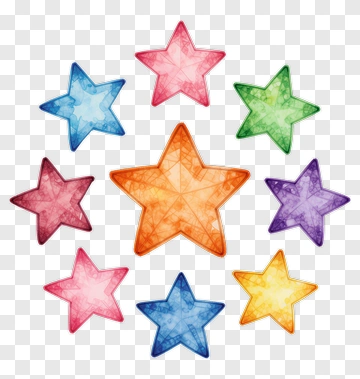 Colorful Star Collection PNG