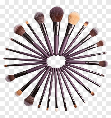 Makeup Brushes In A Circular Arrangement PNG