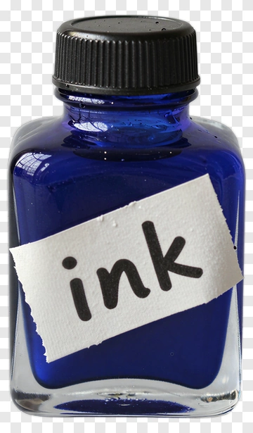 Blue Ink Bottle PNG