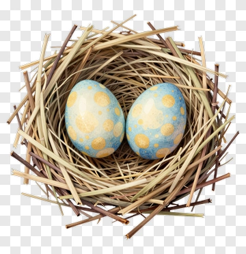 Colorful Eggs In A Nest PNG