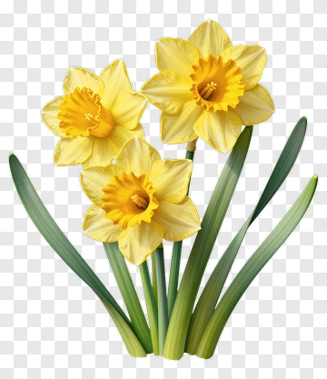 Yellow Daffodil Flowers PNG