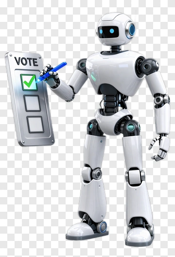 Robot Holding A Vote Checklist PNG
