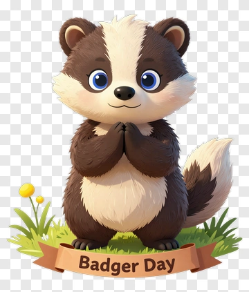 Cartoon Badger For Badger Day PNG