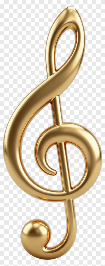 Golden Treble Clef Symbol PNG