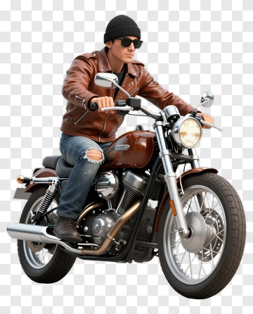 Man Riding A Motorcycle PNG