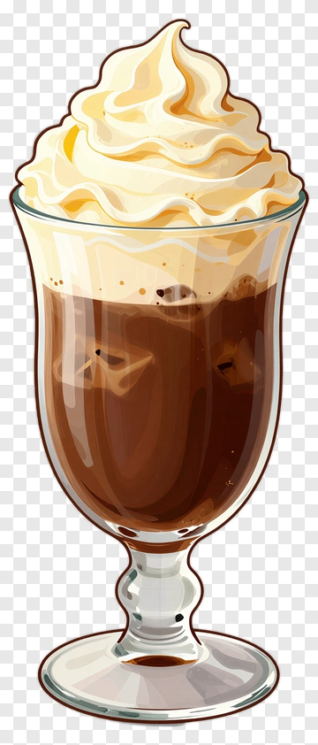 Iced Coffee With Whipped Cream PNG