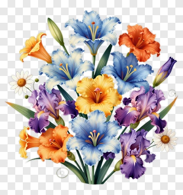 Colorful Flower Bouquet PNG