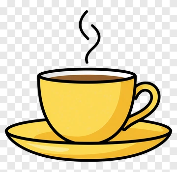 Yellow Coffee Cup With Steam PNG