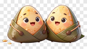 Cartoon Rice Dumplings With Happy Faces PNG