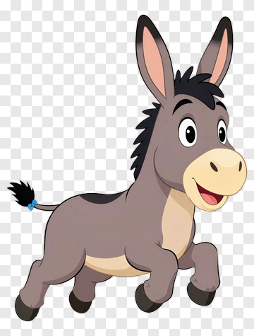 Cartoon Donkey Running PNG