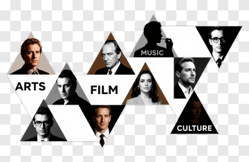 Film And Arts Collage Featuring Music And Culture PNG