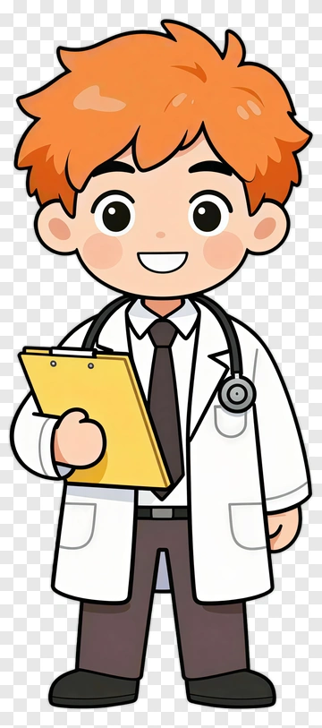 Cartoon Doctor Holding A Clipboard PNG