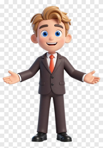 Cartoon Businessman With Open Arms PNG