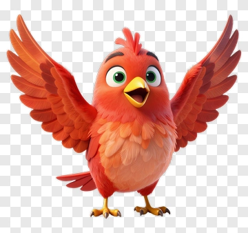 Cartoon Bird With Outstretched Wings PNG