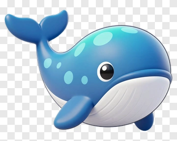 Cartoon Blue Whale PNG