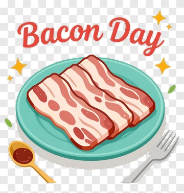 Bacon Day Celebration With Delicious Bacon PNG