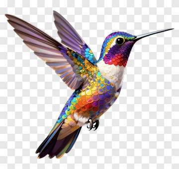 Colorful Hummingbird In Flight PNG