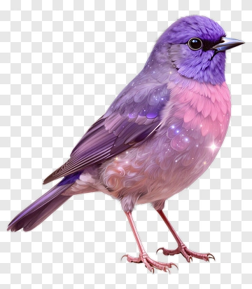 Colorful Bird With Purple And Pink Feathers PNG